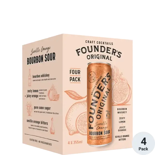 Founder'S Original Bourbon Sour 4 Pack Cans