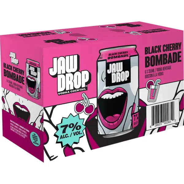 Jaw Drop Black Cherry Bombade 6 Pack Cans