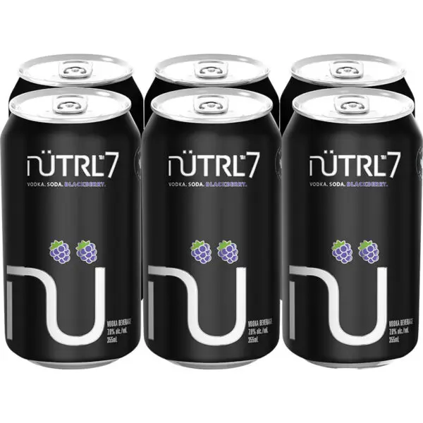 Nutrl 7 Vodka Soda Blackberry 6 Pack Cans