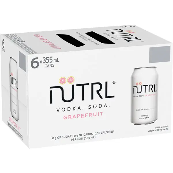Nutrl Vodka Soda Grapefruit 6 Pack Cans