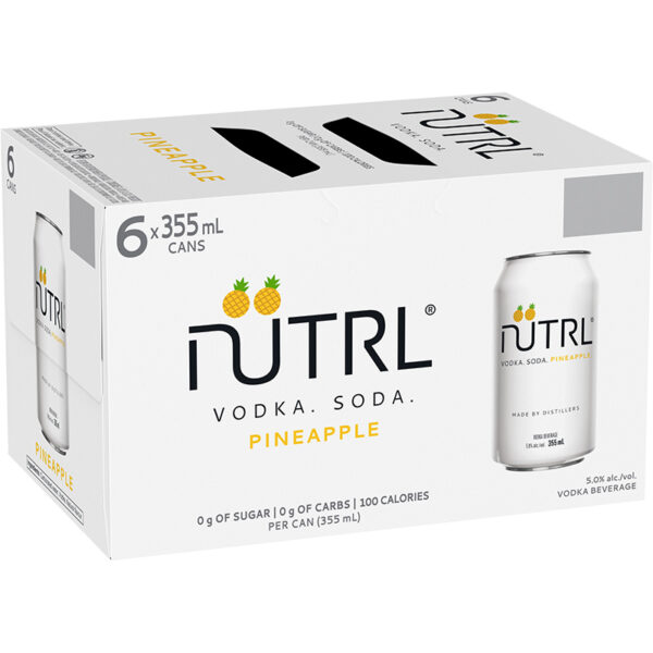 Nutrl Vodka Soda Pineapple 6 Pack Cans