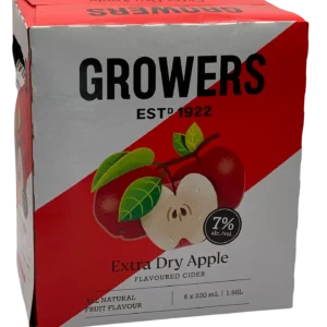Growers Extra Dry Apple Cider 6 Pack Bottles