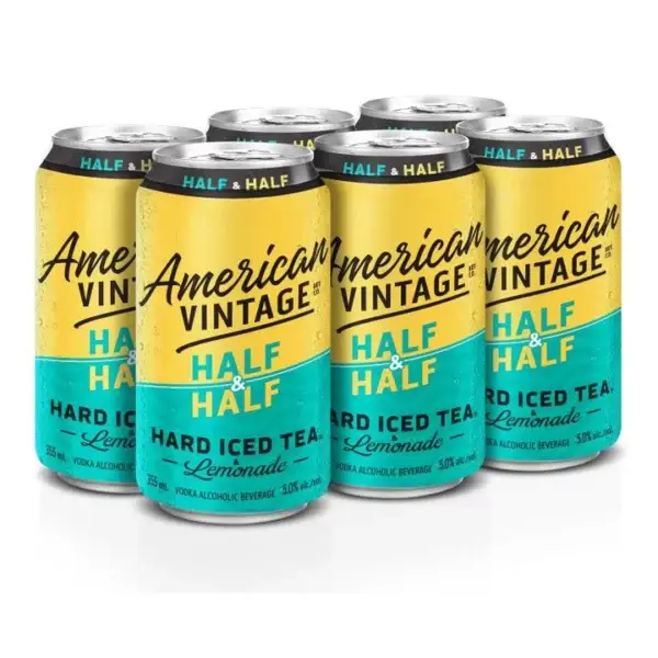 American Vintage Half &Amp; Half Hard Iced Tea Lemonade 6 Pack Cans