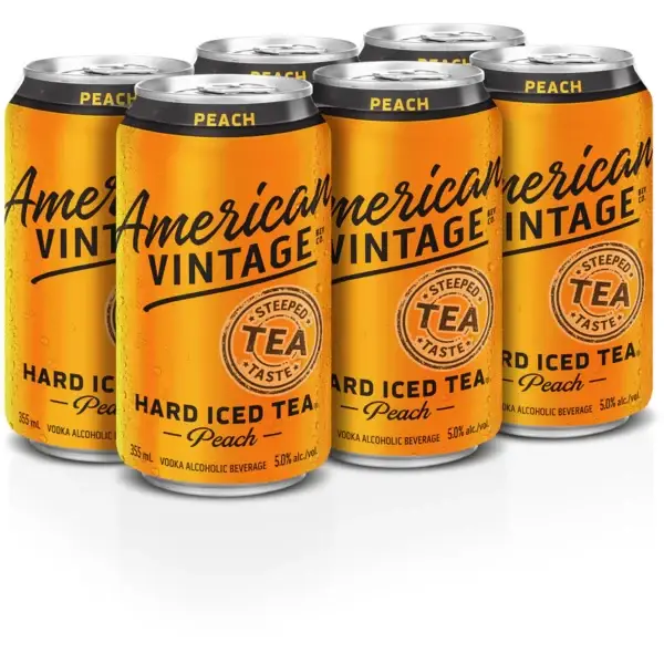 American Vintage Peach 6 Pack Cans