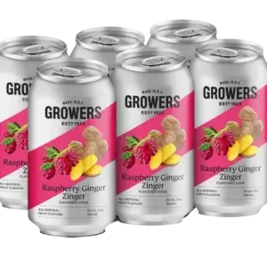 Growers Raspberry Ginger Zinger Cider 6 Pack Cans
