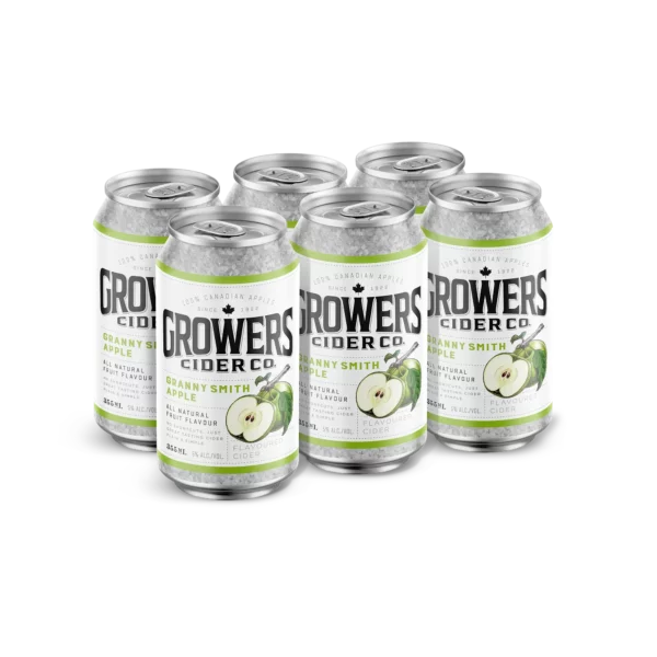 Growers Tart Granny Smith Apple Cider 6 Pack Cans