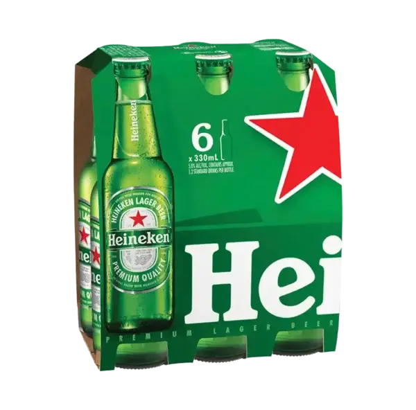 Heineken Lager 6 Pack Bottles