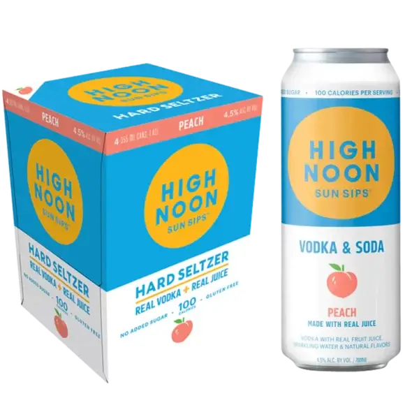 High Noon Peach 4 Pack Cans