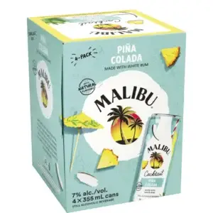 Malibu Pina Colada 4 Pack Cans