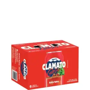 Mott’s Clamato Caesar Extra Spicy 6 Pack Cans