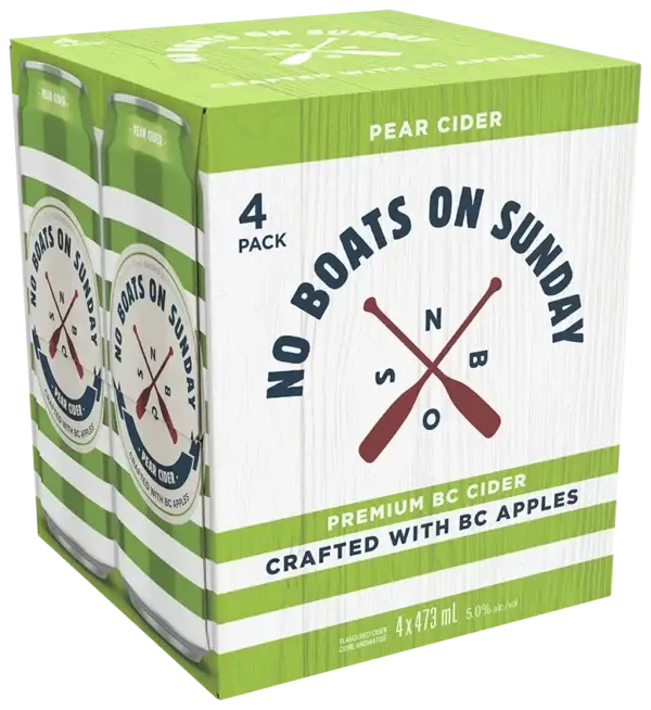 No Boats On Sunday Bc Pear Cider 4 Pack Cans