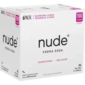 Nude Vodka Soda Raspberry Lemon 6 Pack Cans