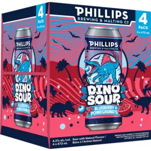 Phillips Brewing Dinosour Blueberry Pomegranate 4 Pack Cans