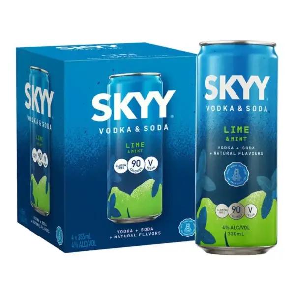 Skyy Vodka &Amp; Soda Lime &Amp; Mint 4 Pack Cans