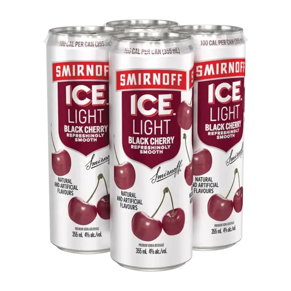 Smirnoff Ice Light Black Cherry 4 Pack Cans