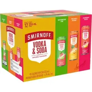 Smirnoff Vodka & Soda Party 12 Pack Cans