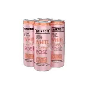 Smirnoff Vodka Soda White Peach Rosé 4 Pack Cans