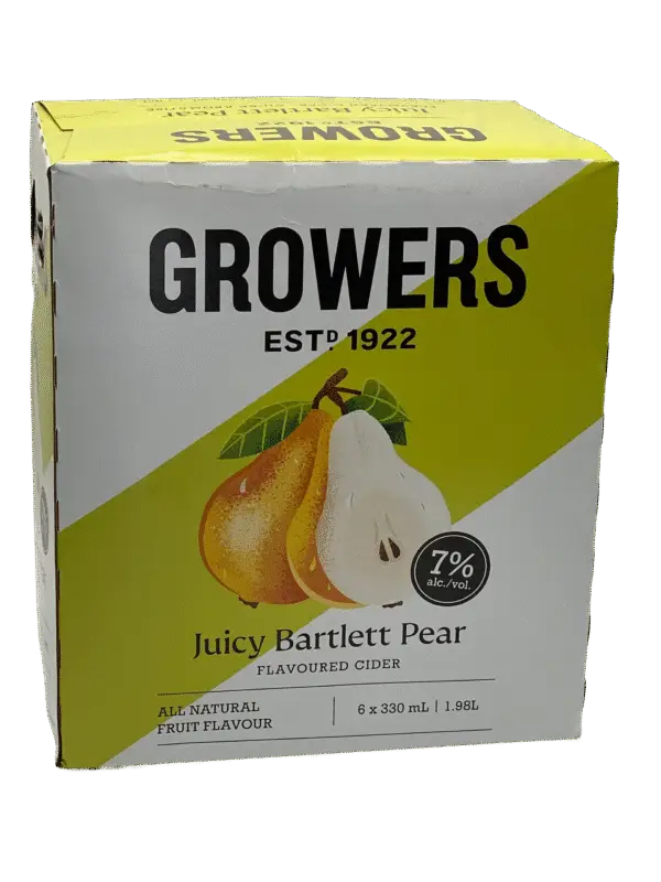 Growers Juicy Bartlett Pear Cider 6 Pack Bottles